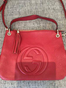New Genuine Gucci Red Leather So Ho ..Bag New..