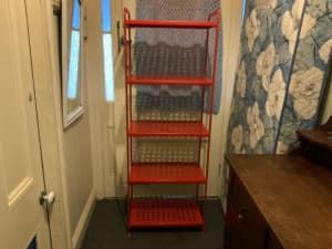 Bright red IKEA shelving - $100