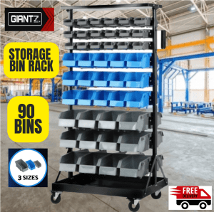 90 Storage Bin Rack Wall Mounted Tools (Brand New)