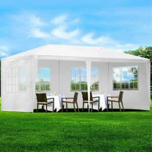 Gazebo 3x6m Outdoor Marquee Side Wall Party Wedding Tent Camping White