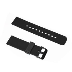 22mm Black Pebble Time Smart Watch Silicone Rubber Band