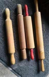 5 X vintage rolling pins EXC cond