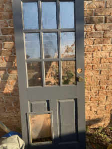 Free door with dog flap. Standard size.