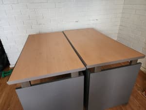 2x desks / tables with a partition/ Screen 