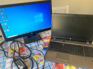 Laptop and monitor