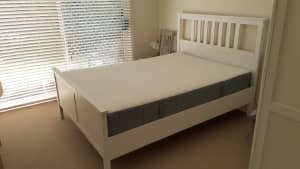 Ikea Hemnes Double/Full Bed and Ikea Valevag Mattress - As New