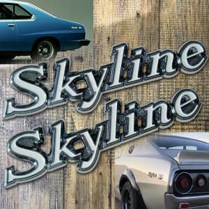 Nissan Skyline Kenmeri C210 C110 72-81 GT-R Datsun 240K Badges x2