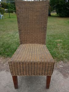 Rattan Dining Chair Mahogany Legs