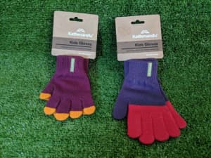 1x Kathmandu lightweight quick drying easy care kids gloves - NEW