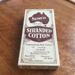 Vintage Semco Stranded Cotton - original box with beige cotton 