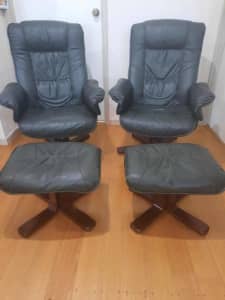 Swivel Recliners and Matching Footstools