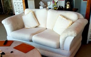 White 2 seater sofa