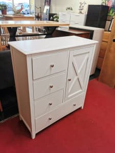 BRAND NEW white pine timber chest of drawers