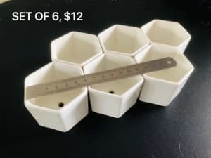 White Ceramic Pots - Small Collection 