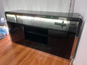 TV Unit / Buffet - Black Glass Top Excellent condition