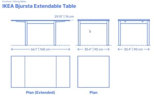IKEA BJURSTA Extendable Dining Table, CLAYTON pickup
