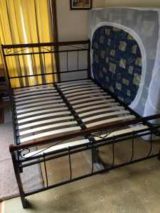 Queen Bed, solid frame, slat base