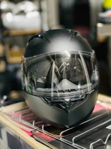 SOLD - Full head motorcycle helmet with retractable sunglasses