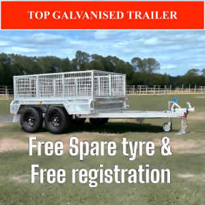 8x5 TANDEM TRAILER GALVANISED, FREE SPARE TYRE & FREE REGISTRATION, NO