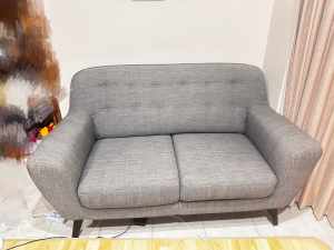 Excellent condition Linen grey sofa couches