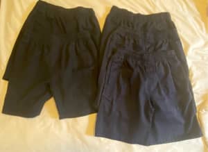 Navy school shorts - size 10 and 12