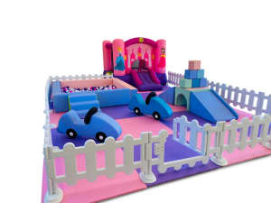 SOFTPLAY PINK/PURPLE COMPLETE DELUXE PACKAGE MATS FENCE JUMPING CASTLE