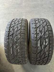 Second hand 2x 285/60R18 LT Bridgestone dueler AT tyres