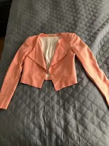 Kookai Pink Crop Blazer Jacket, Size 34