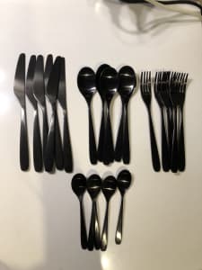 IKEA TILLAGD 23-piece cutlery set, black