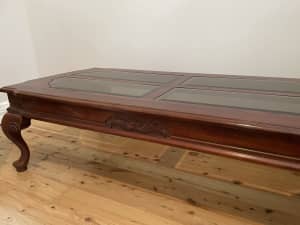 Beautiful wooden and glass coffee table