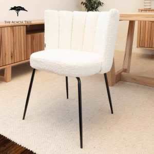 BRAND NEW Aniela Boucl Upholstered Dining Chair (3 colours)