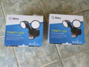 Two double Trinity PIR security spotlights with scrolling LEDs