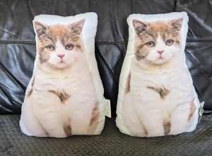 2 x New Cat Shaped Cushions 31cm high