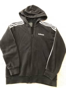 Kids Size 10-11 Black Adidas hooded jacket