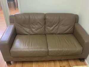 Light Brown 3 Seater Leather Sofa