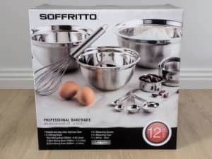 NEW Soffritto Bake House 12 Piece Mix & Measure Set Stainless Steel