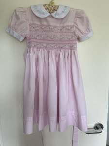 1990s girls dress hand smocked from England