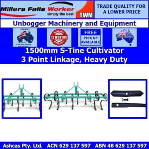 Millers Falls Heavy Duty S Tine Cultivator 1500mm 3 Point Linkage