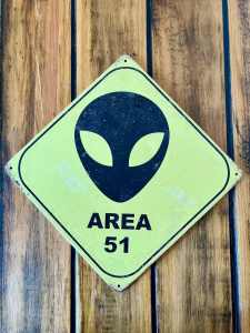 Area 51 Metal Alien Sign