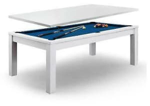 7ft Dining Pool Table White Frame Blue Felt Brand New! Free Delivery!