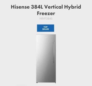 Brand New Hisense 384L Vertical Hybrid Freezer HRVF384S