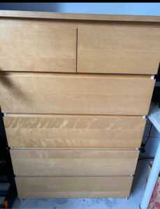 Tallboy - 6 drawer solid timber tallboy, mint Condition $116 each