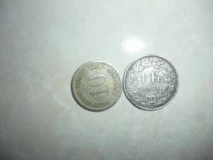 2 old silver coins