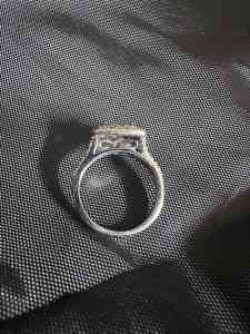 1 carat white gold diamond size N engagement ring