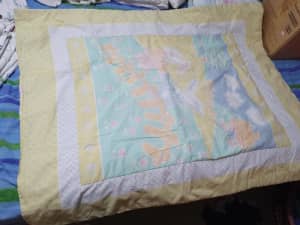 Cot bedding for baby or toddler, colourful comforter/quilt