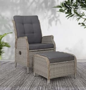 Pool chair- Gardeon wicker recliner & stool