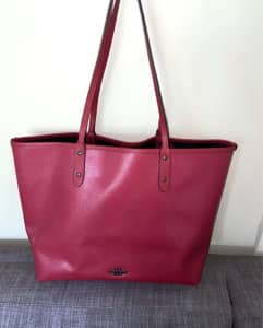 Coach Pac-Man Cherry Reversible Leather Tote
