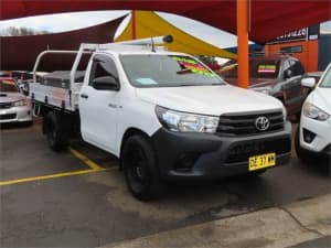 2017 Toyota Hilux TGN121R Workmate 4x2 White 6 Speed Sports Automatic Cab Chassis