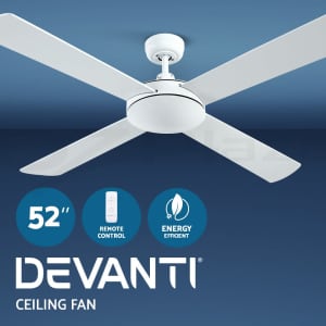 Devanti 52 Ceiling Fan w/Remote - White
