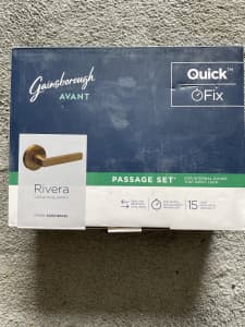 Gainsborough QuickFix Rivera Passage Lever Set Satin Brass